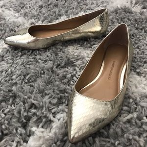 Metallic Gold Banana Republic Flats